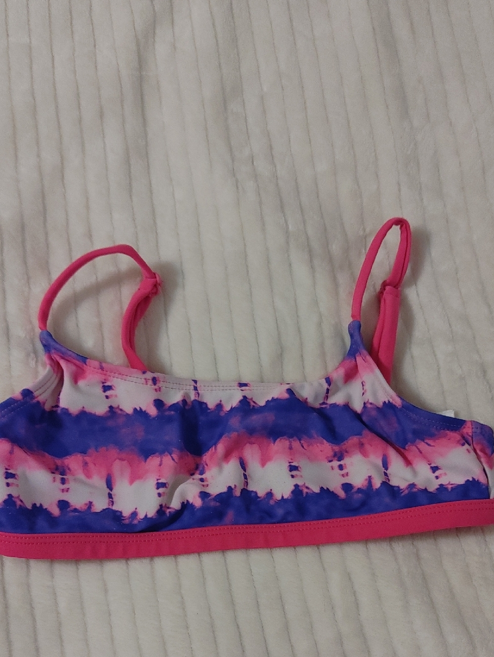 Justice Pink & Purple Tie-Dye Girls Swim Top